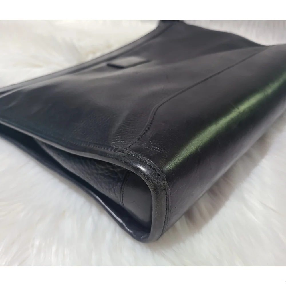 Vintage TUMI Black Leather Zippered Business Clutch